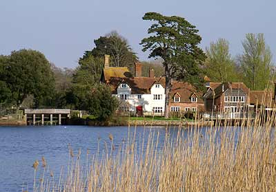 The Mill House Bed and Breakfast in Beaulieu. (The cream coloured house in the centre)